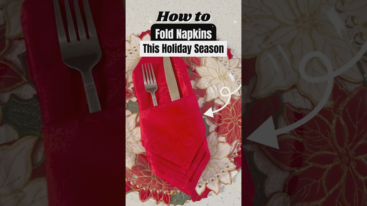 How to Fold Napkins This Holiday Season! ✨😍 #christmas #christmasdecor #diy