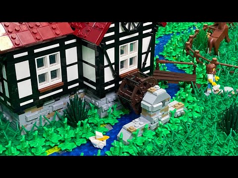 Motorisierte Wassermühle - Bau einer Lego Stadt Teil 240.