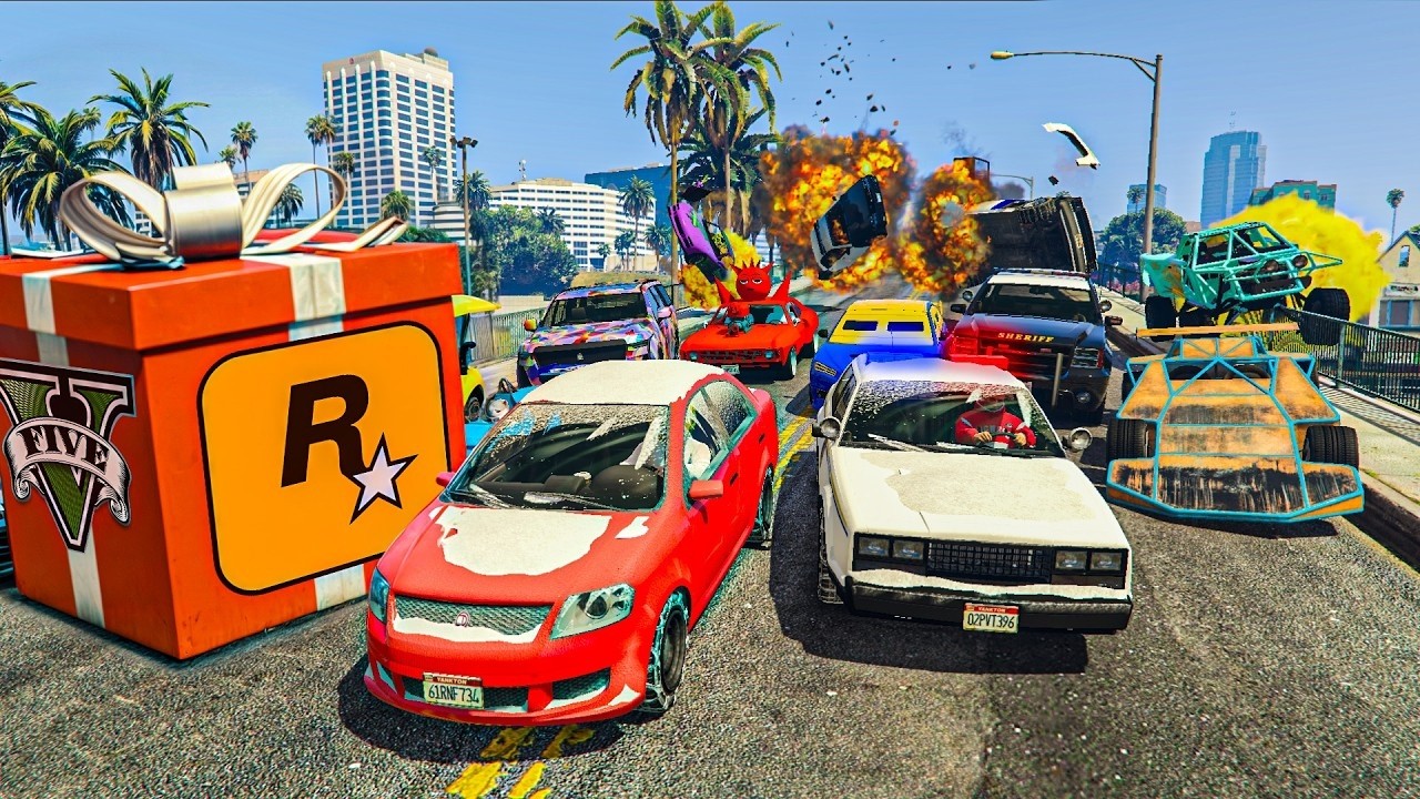 EL ÚLTIMO EXPLOTA CON COCHES ALEATORIOS! REGALO INCREIBLE! - GTA 5 ONLINE