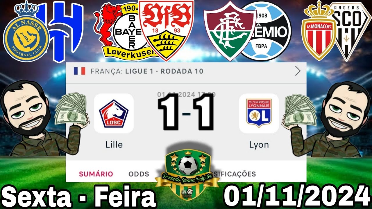 PALPITES DE FUTEBOL PARA HOJE 01 11 2024 SEXTA - FEIRA COM PLACARES EXATOS, BILHETE PRONTO + ZEBRA