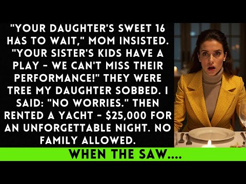 Your Daughter’s Sweet 16 Has to Wait,’ Mom Declared. ‘Your Sister’s Kids Have a School Play — We…