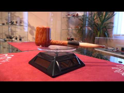 Pipa in radica e corno poker freehand - www.paronellipipe.it