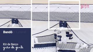 Kit Berço Chevron  Zig Zag Marinho | Ref: 59237