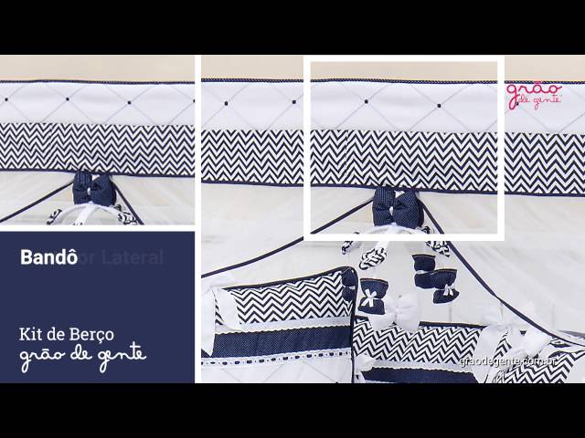 Kit Berço Chevron  Zig Zag Marinho | Ref: 59237