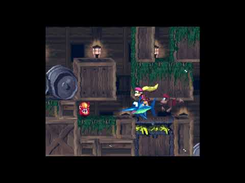 [SNES] Donkey Kong Country 2: Diddy's Kong Quest Walkthrough [04] - Lockjaw's Locker 100%
