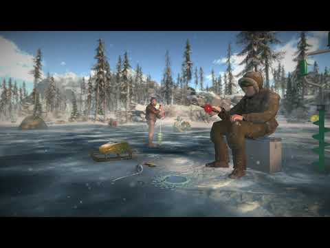 Ice fishing game. Catch bass. Video
