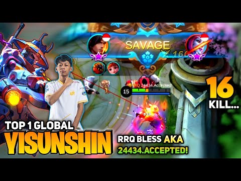 Yi Sun Shin SAVAGE! 90% WINRATE [ Top 1 Global Yi Sun Shin ] By RRQ Bless- Mobile Legends