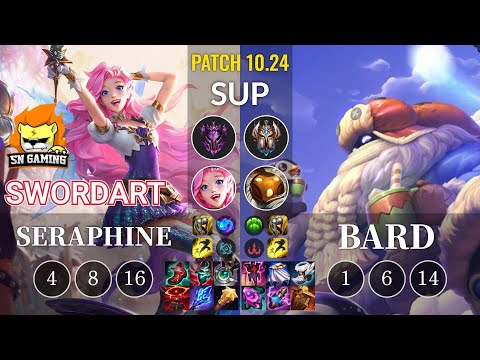 SN SwordArt Seraphine vs Bard Sup - KR Patch 10.24
