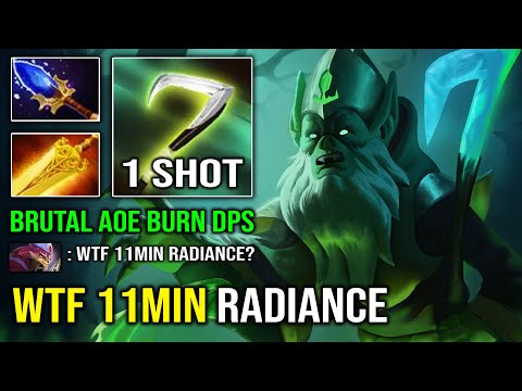 WTF 11Min Radiance Solo Mid Necrophos 1 Shot Everyone with Brutal AoE Burn DPS 7.32c Dota 2