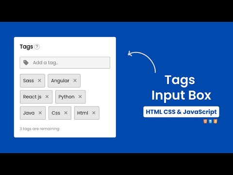 Tags Input Box Using Html Css Javascript Tags Input Box Using Javascript Code With Harsh