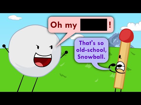 4 Millennial slang words in BFDI