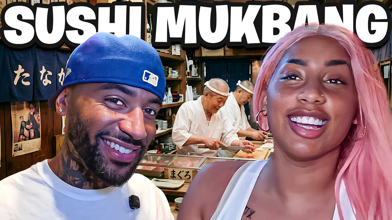 McQueen & 6'8 Cuban Angel Fernández Have A Sushi Mukbang **SHE SIGNED THE CONTRACT** 😍❤️
