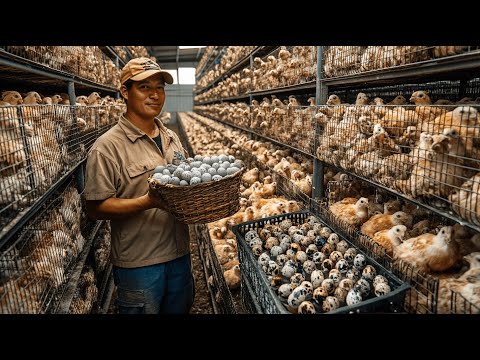 The QUAIL INDUSTRY | How Farmers Manage the Big Scale Quail Farm - Quail Processing for Meat & Egg