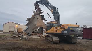Tornado damage to a storage building at Central Fuel Injection.  Clean up.