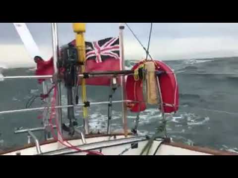 Sea Feather Wind Vane Self Steering - Rustler 31 Choppy Irish Sea