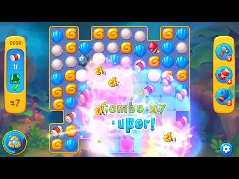 Fishdom Easy Level 9090 (with full seashell and double bomb) @choraelmin