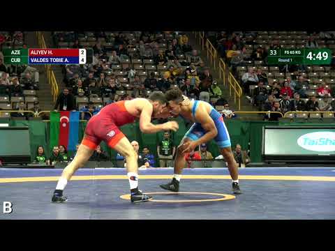 Round 1 FS - 65 kg: H. ALIYEV (AZE) v. A. VALDES TOBIE (CUB)