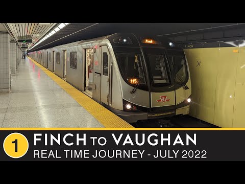 🚇 Toronto Transit Commission - Real Time Journey - Line 1 - Finch to Vaughan