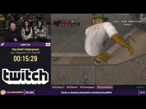 Tony Hawk's Underground Any% - Beginner Speedrun - ESA Summer 2019