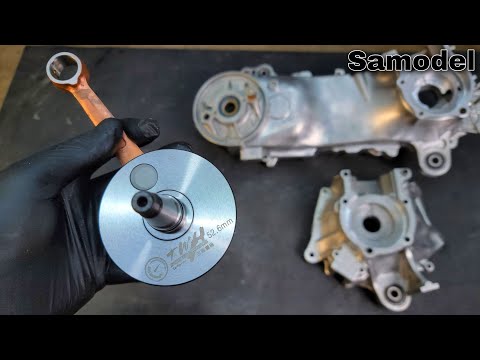 Milling the crankcase to install the 52.6mm Big Bore crankshaft on a Honda Dio 120cc scooter