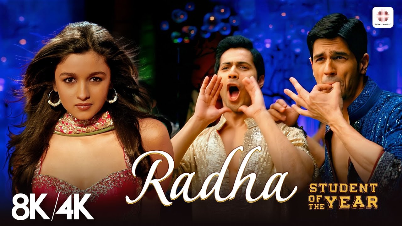 Radha - 8K/4K Music Video | Alia, Varun, Sidharth | Shreya Ghoshal | Udit Narayan | SOTY