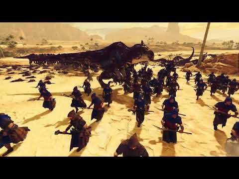 Ultra 1440P: Total Warhammer 2:  6000 Peasants VERSUS 20 Carnosaurs