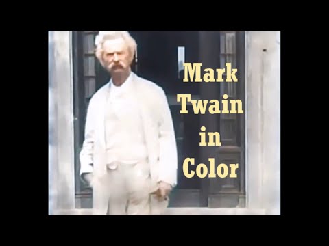 Mark Twain Colorized 1909: Filmed by Thomas Edison at Stormfield - Enhanced Video [60 fps]