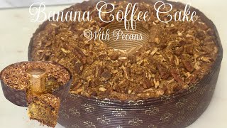 Easy Banana Crunch Coffee Cake with Pecans