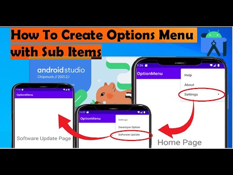 how to create options menu with sub items