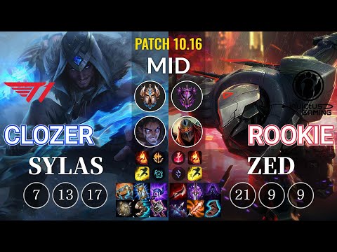 T1 Clozer Sylas vs IG Rookie Zed Mid - KR Patch 10.16