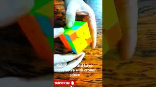 Rubik's Cube Last Layer Cross Solved with Corner Place