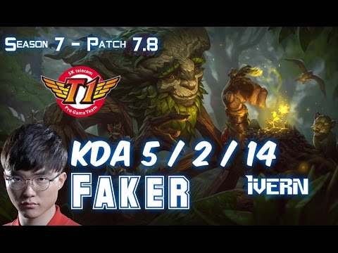 SKT T1 Faker IVERN vs GRAVES Jungle - Patch 7.8 KR Ranked