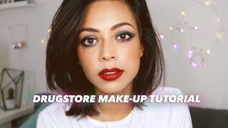 DRUGSTORE MAKEUP TUTORIAL | SMOKEY EYE & RED LIP | itslinamar