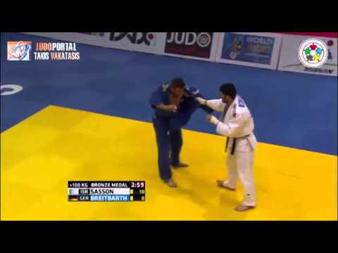 Judo Grand Prix Dusseldorf 2015 Bronze o100kg SASSON Or (ISR) vs. BREITBARTH Andre (GER)