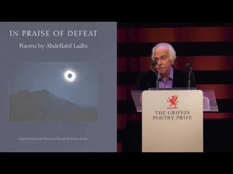 Translator Donald Nicholson-Smith, poet Abdellatif Laabi read from In Praise of Defeat