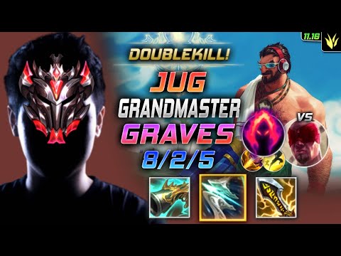GrandMaster Graves Jungle vs Lee Sin - 천상계 장인 정글 그브 템트리 룬 징수 수확 グレイブス Грейвз 法外狂徒 - LOL KR 11.16