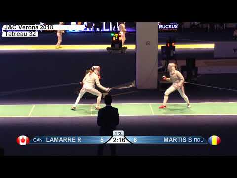 FE T32 14 F S Junior Individual Verona ITA World Championships GREEN MARTIS ROU vs LAMARRE CAN