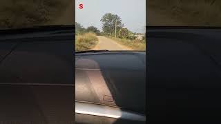 car driving status in village small road on old hi