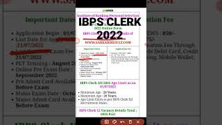 IBPS CLERK 2022 Notification out😍😍