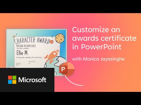 Microsoft Create: Customize an awards certificate in PowerPoint