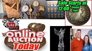 Live 3 hour auction antiques, crystal, jewelry, longaberger baskets and more!