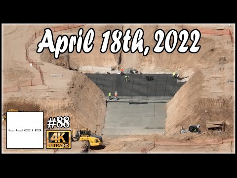 Lucid Motors Factory Construction Site April 18th, 2022 | Drone Footage of 9:00 AM