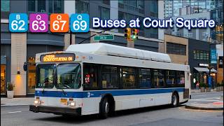MTA & NYCT Bus: B62, Q67, Q69 Meetups & Q63 on Jackson Avenue at Court Square