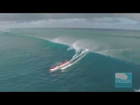Big Wave Canoe Surfing Action