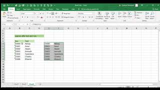 Remove Spaces after Text and Number in Excel