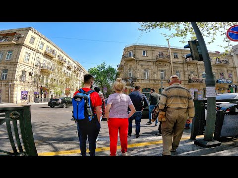 Baku, 4k Walking Tour -Freedom Avenue - Azerbaijan (April 2021) GoPro Hero 9 - Walk