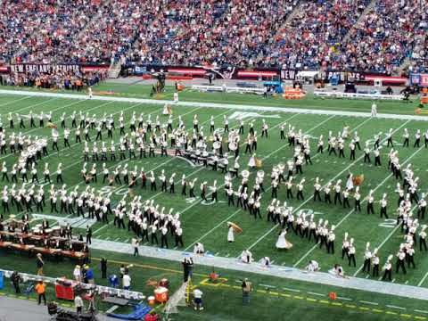 UMass Marching Band at Patriots Half-Time Show September 9, 2018