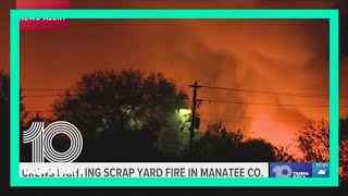Massive fire still burning into Friday night near Port Manatee