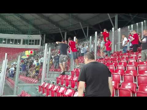 Kibice Stali Rzeszow po meczu na Widzewie