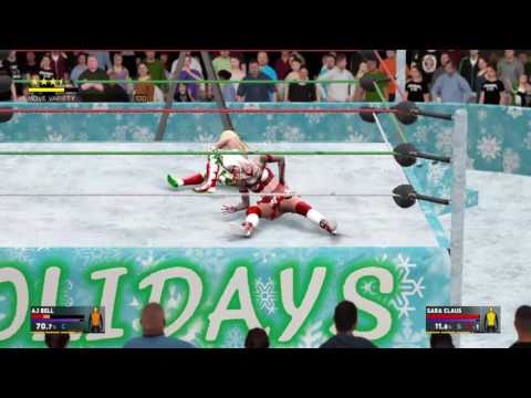 WWE2K17 Christmas Special Pt20: Sara Claus (C) vs AJ Bell TLC